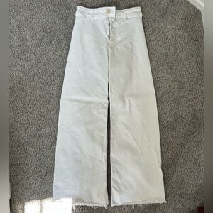 Zara White Straight-Leg Trousers